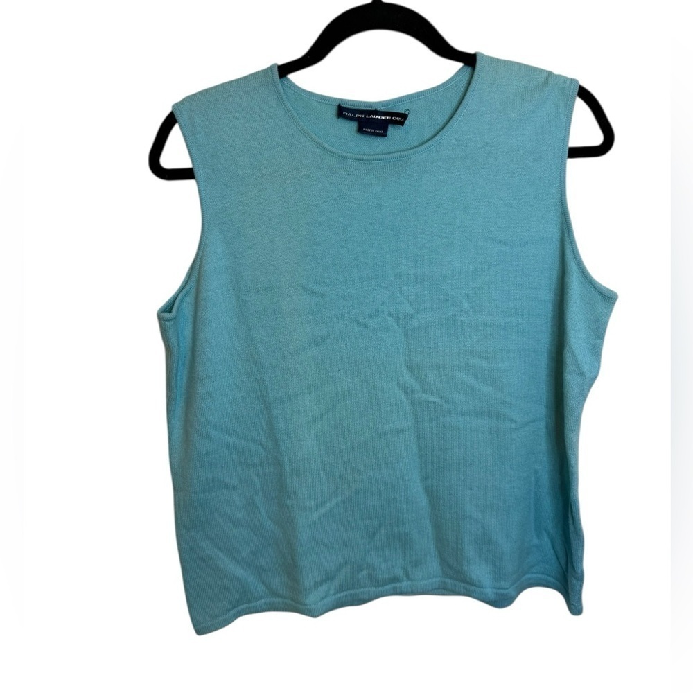 Nwt Ralph Lauren Golf Teal Cashmere Blend Sweater Tank